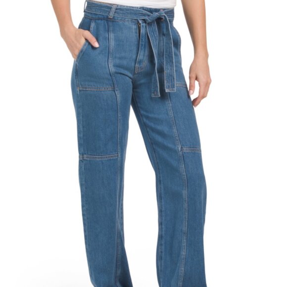 NEW DEREK LAM 10 CROSBY Made In Usa Ashton Utility Wide Leg Jeans denim 668tn - Picture 1 of 10